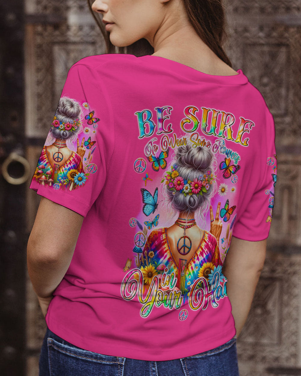 BE SURE TO WEAR SOME FLOWERS IN YOUR HAIR ALL OVER PRINT - TYQY2604244