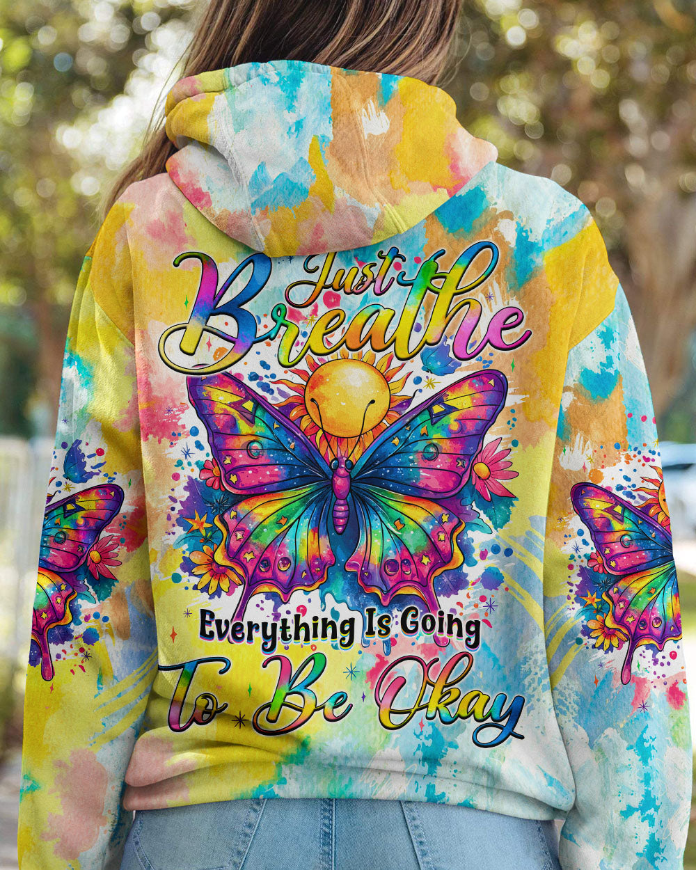 JUST BREATHE BUTTERFLYTIE DYE ALL OVER PRINT - TYQY2608244