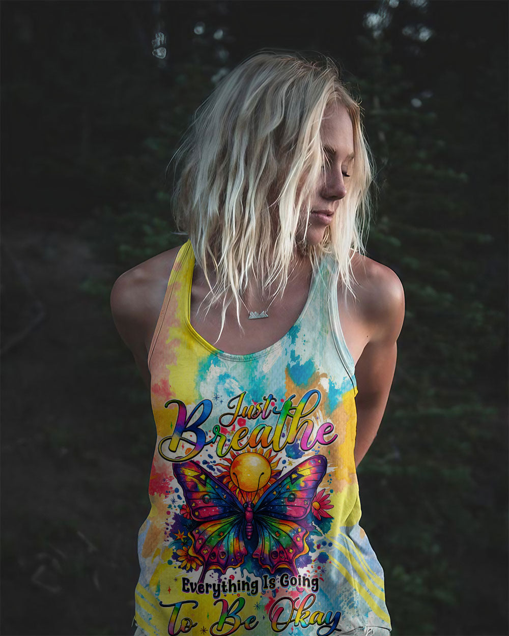 JUST BREATHE BUTTERFLYTIE DYE ALL OVER PRINT - TYQY2608244