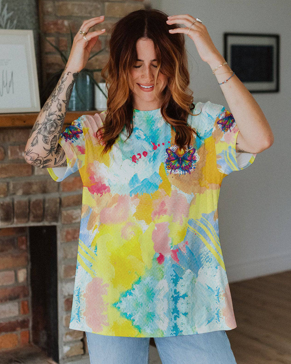 JUST BREATHE BUTTERFLYTIE DYE ALL OVER PRINT - TYQY2608244