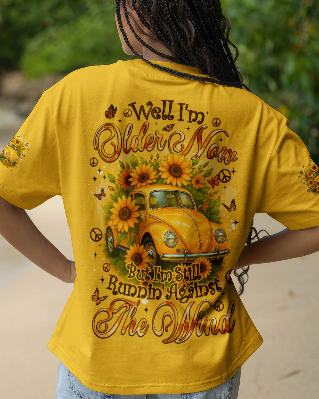 RUNNING AGAINST THE WIND SUNFLOWER CAR ALL OVER PRINT - TYQY2608252