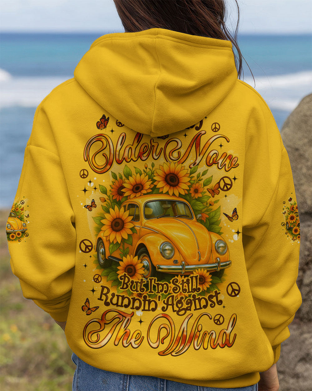 RUNNING AGAINST THE WIND SUNFLOWER CAR ALL OVER PRINT - TYQY2608252