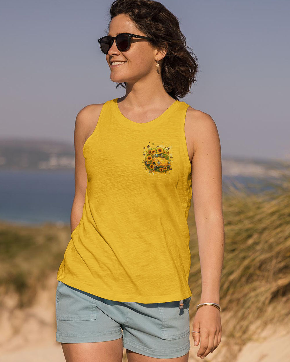 RUNNING AGAINST THE WIND SUNFLOWER CAR ALL OVER PRINT - TYQY2608252