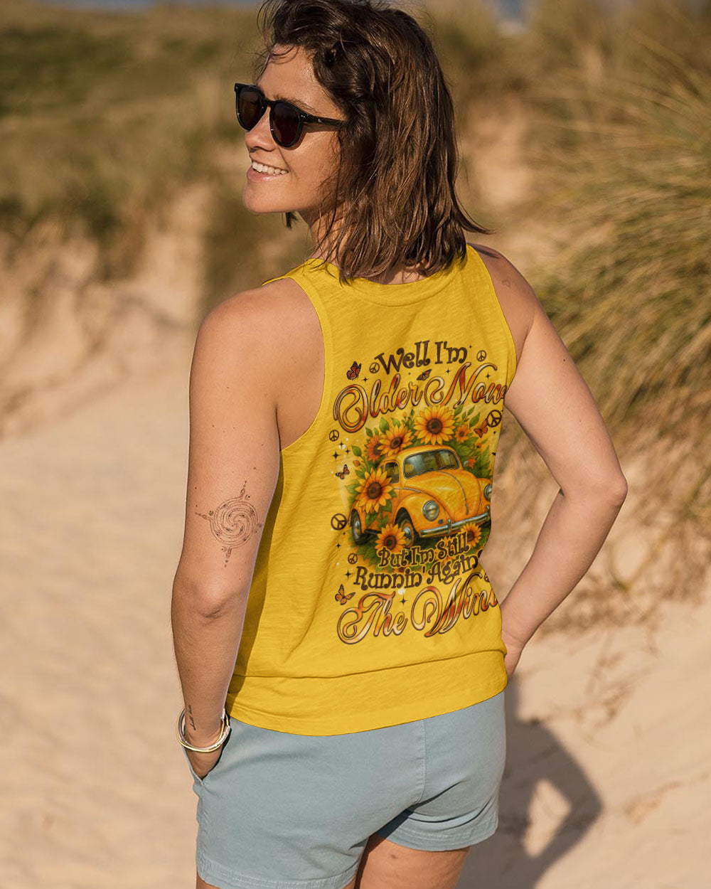 RUNNING AGAINST THE WIND SUNFLOWER CAR ALL OVER PRINT - TYQY2608252