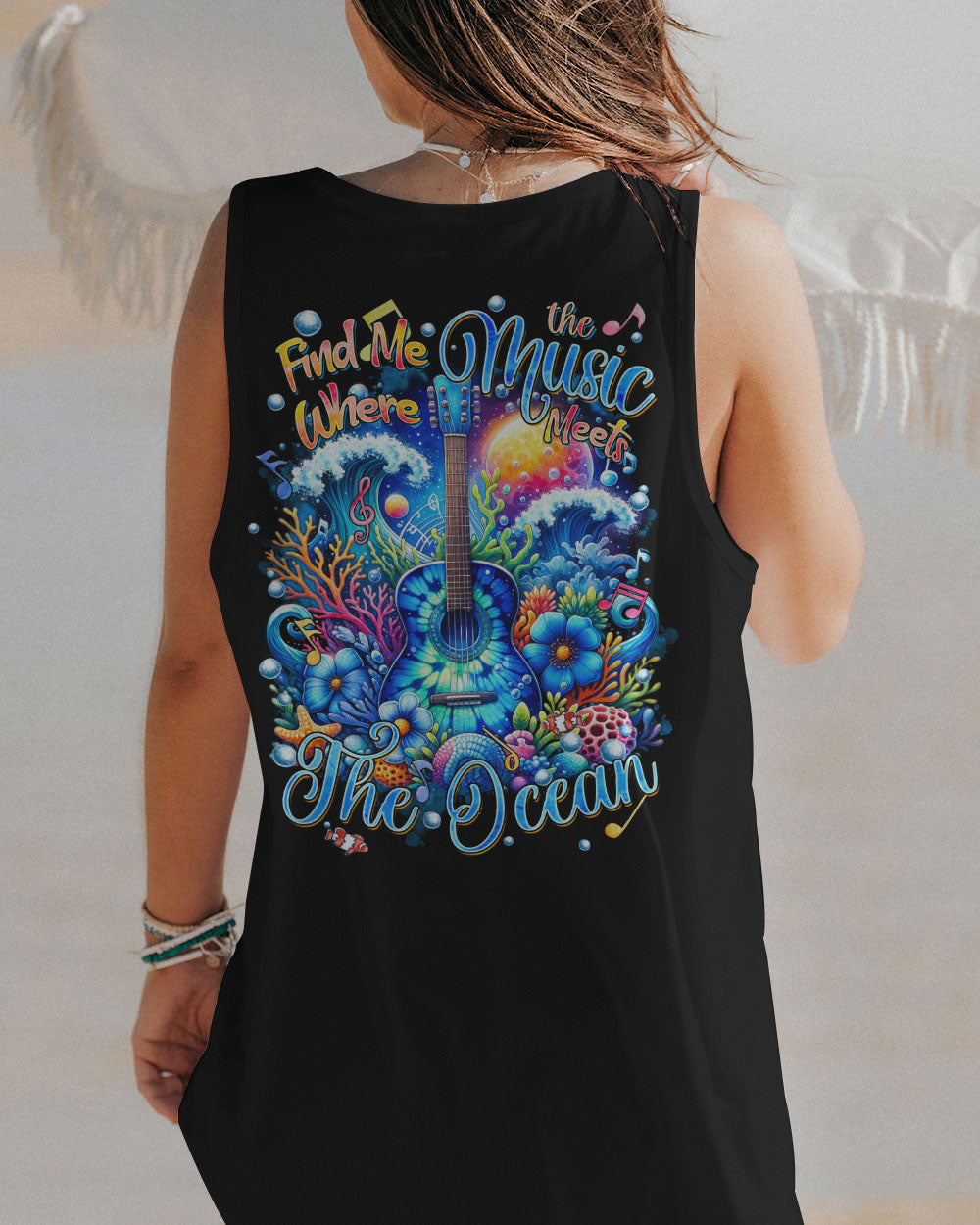 FIND ME WHERE THE MUSIC MEETS THE OCEAN ALL OVER PRINT - TYQY2612233