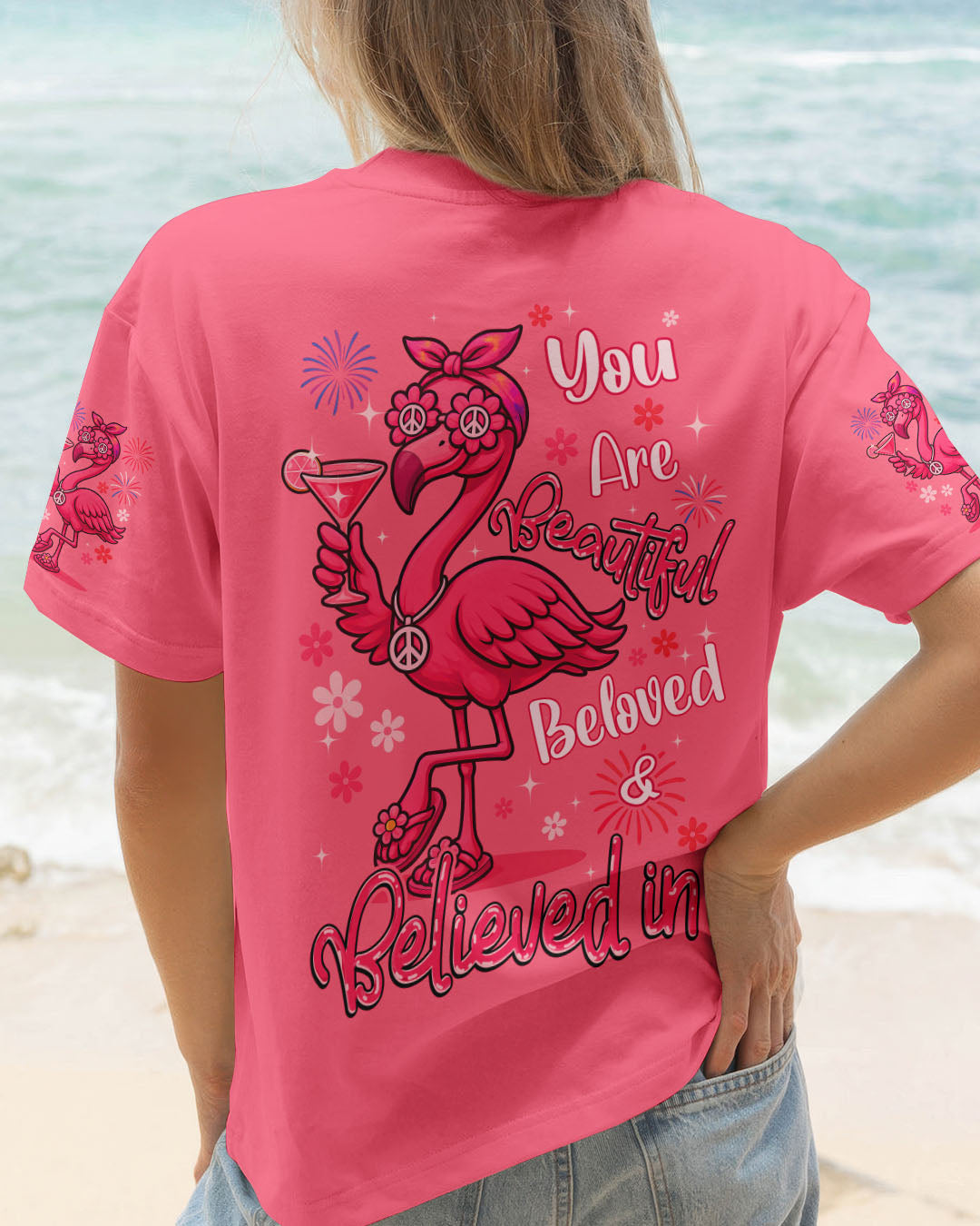 YOU ARE BEAUTIFUL FLAMINGO ALL OVER PRINT - TYQY2705253