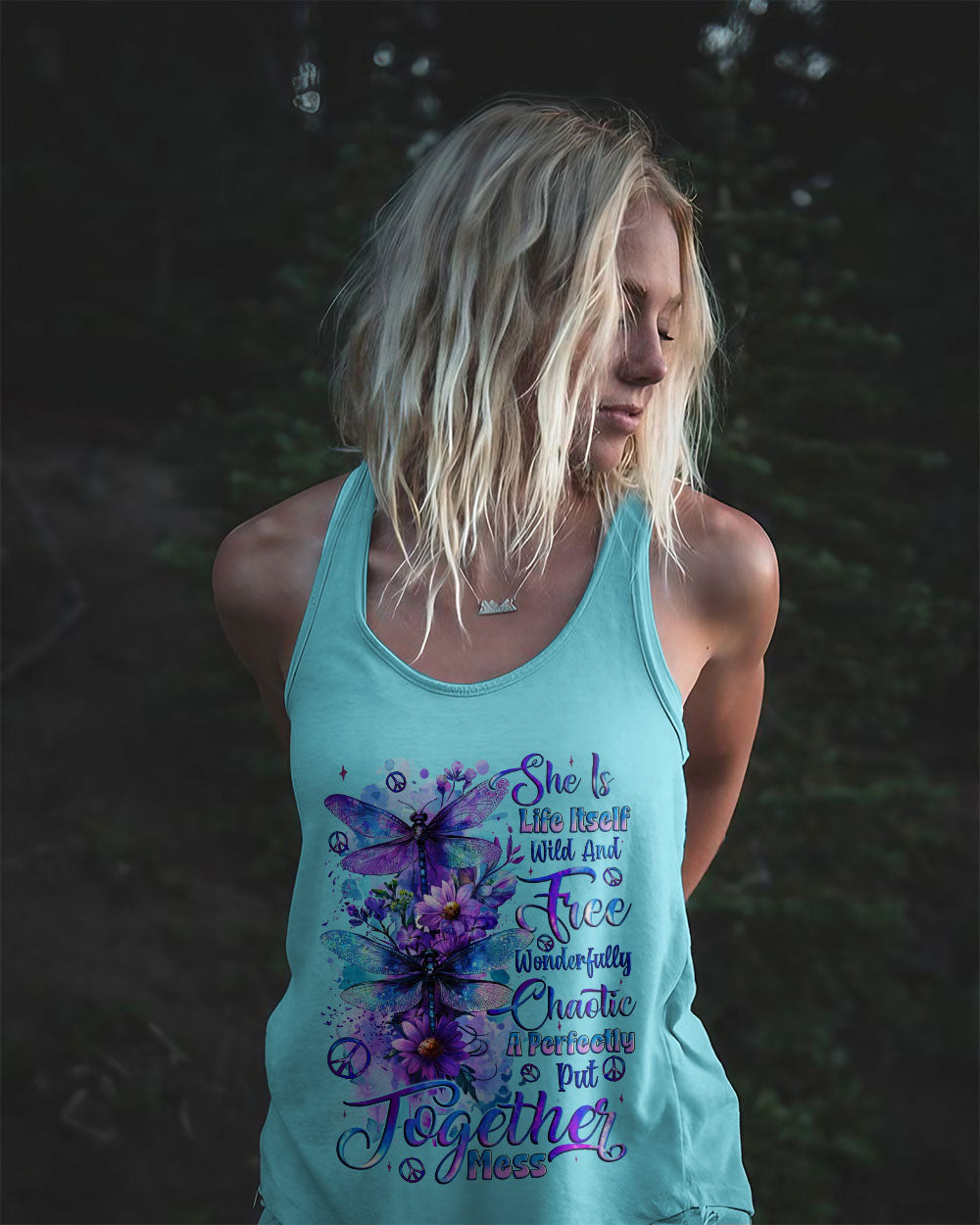 SHE IS LIFE ITSELF DRAGONFLIES ALL OVER PRINT - TYQY2709242