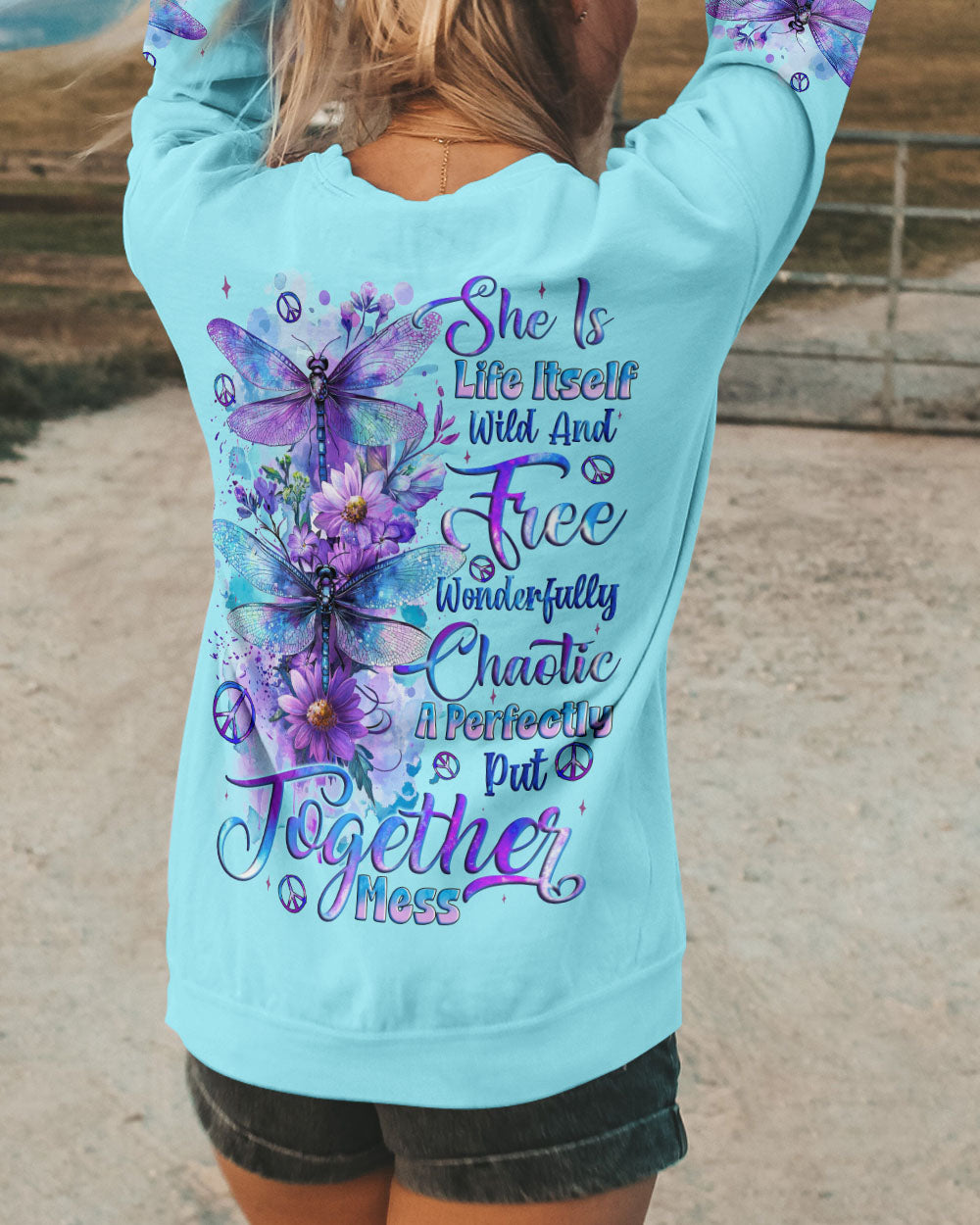 SHE IS LIFE ITSELF DRAGONFLIES ALL OVER PRINT - TYQY2709242