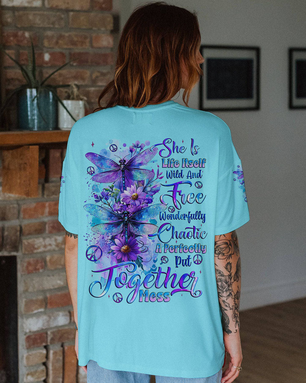 SHE IS LIFE ITSELF DRAGONFLIES ALL OVER PRINT - TYQY2709242