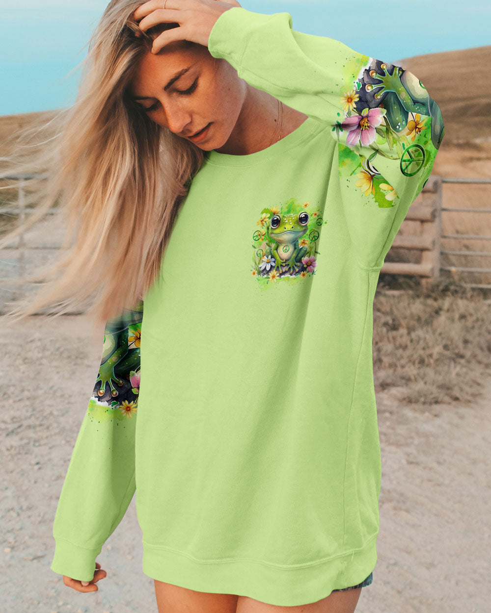 JUST BE YOU THE WORLD WILL ADJUST FROG ALL OVER PRINT - TYQY2711234