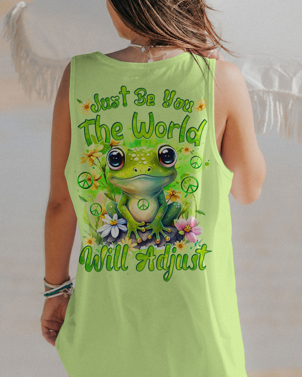 JUST BE YOU THE WORLD WILL ADJUST FROG ALL OVER PRINT - TYQY2711234