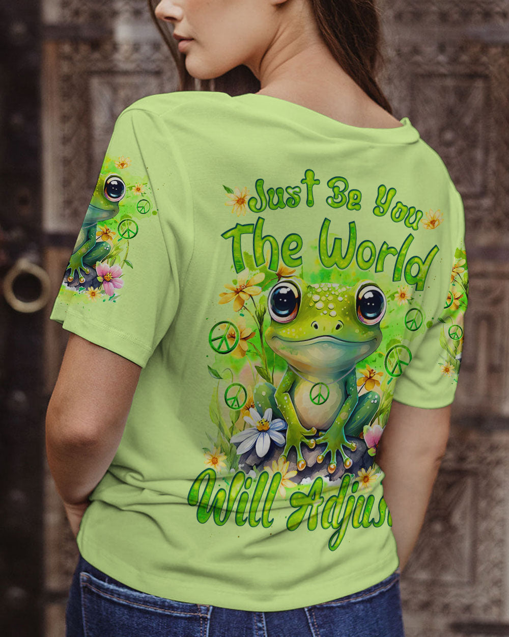 JUST BE YOU THE WORLD WILL ADJUST FROG ALL OVER PRINT - TYQY2711234