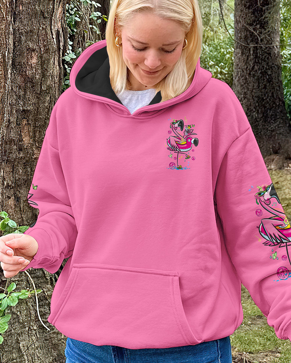 BE YOU THE WORLD WILL ADJUST FLAMINGO ALL OVER PRINT - TYQY2804254