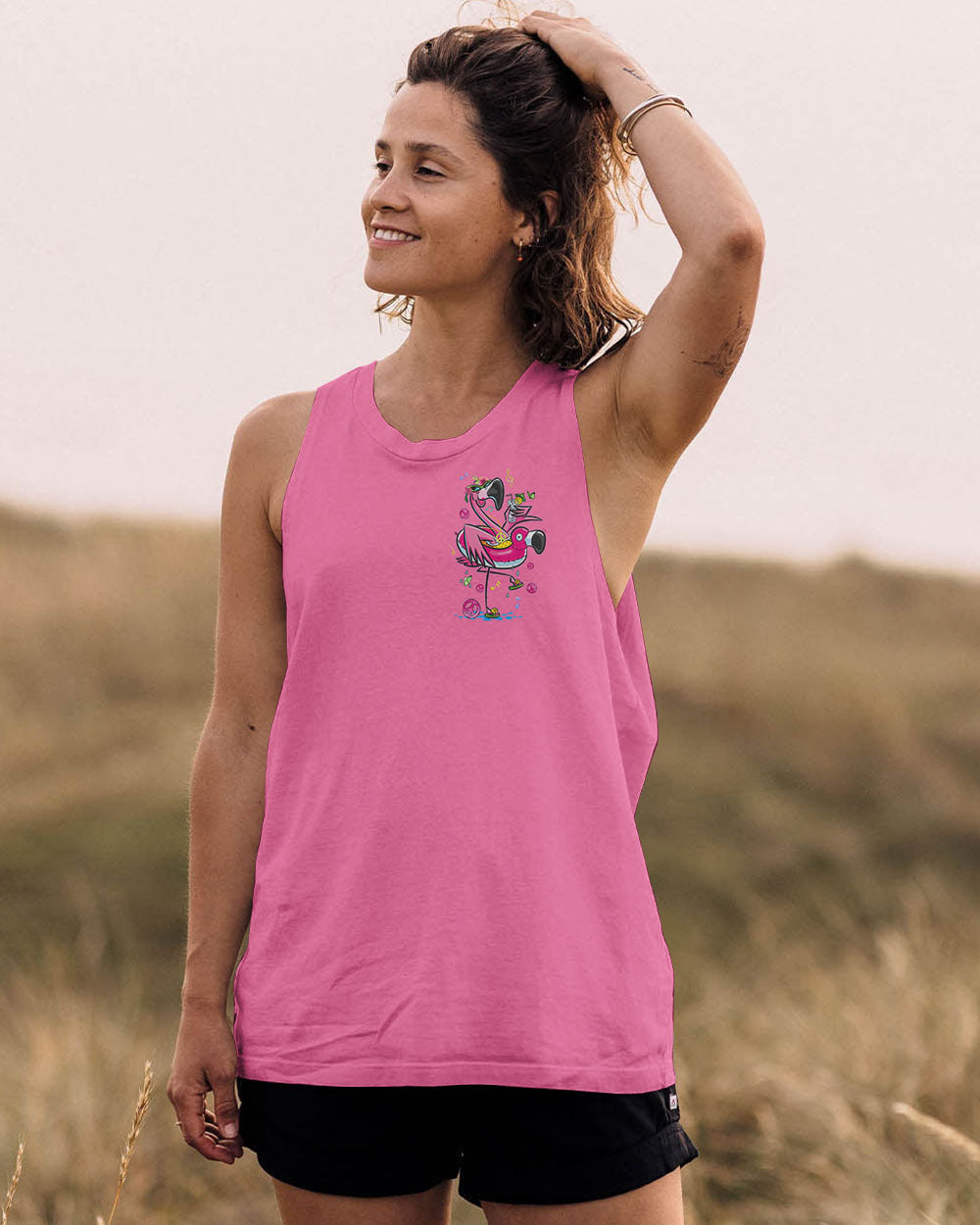 BE YOU THE WORLD WILL ADJUST FLAMINGO ALL OVER PRINT - TYQY2804254