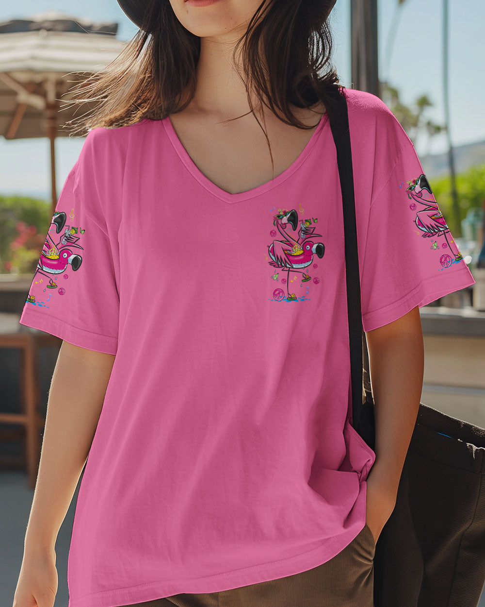 BE YOU THE WORLD WILL ADJUST FLAMINGO ALL OVER PRINT - TYQY2804254
