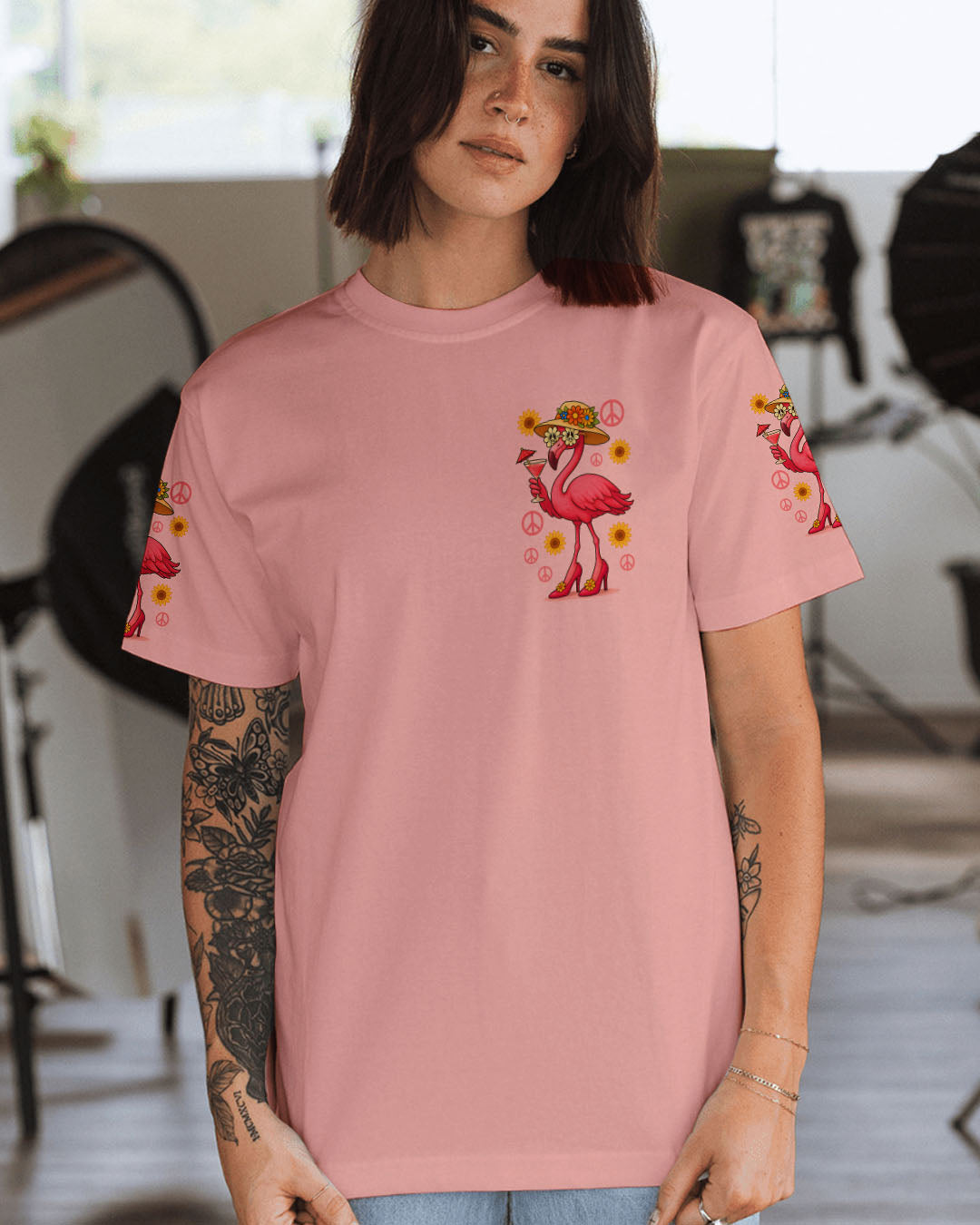 DON'T WORRY ABOUT GETTING OLDER FLAMINGO ALL OVER PRINT - TYQY2805251