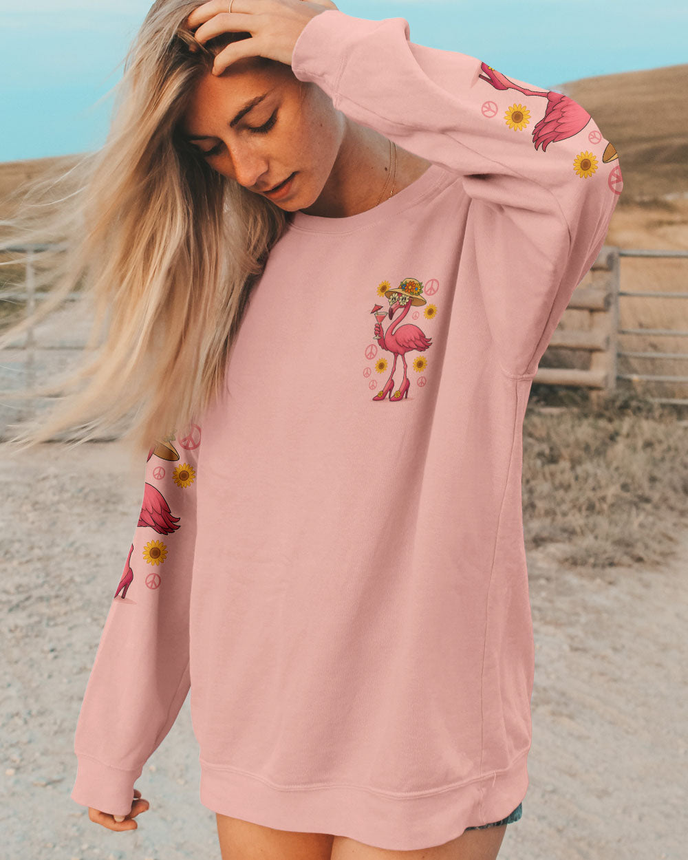 DON'T WORRY ABOUT GETTING OLDER FLAMINGO ALL OVER PRINT - TYQY2805251