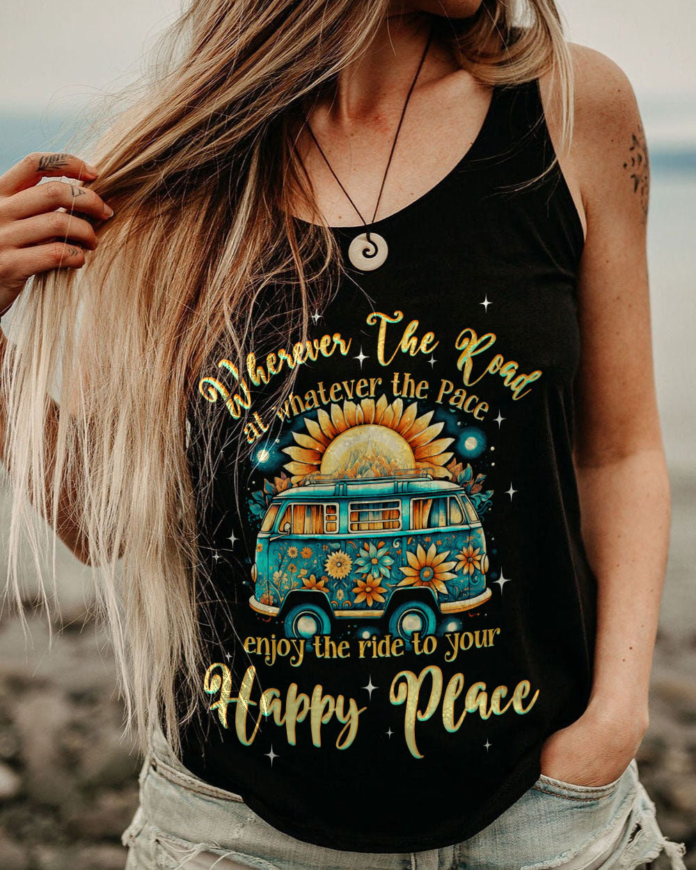 RIDE TO HAPPY PLACE ALL OVER PRINT - TYQY2908232