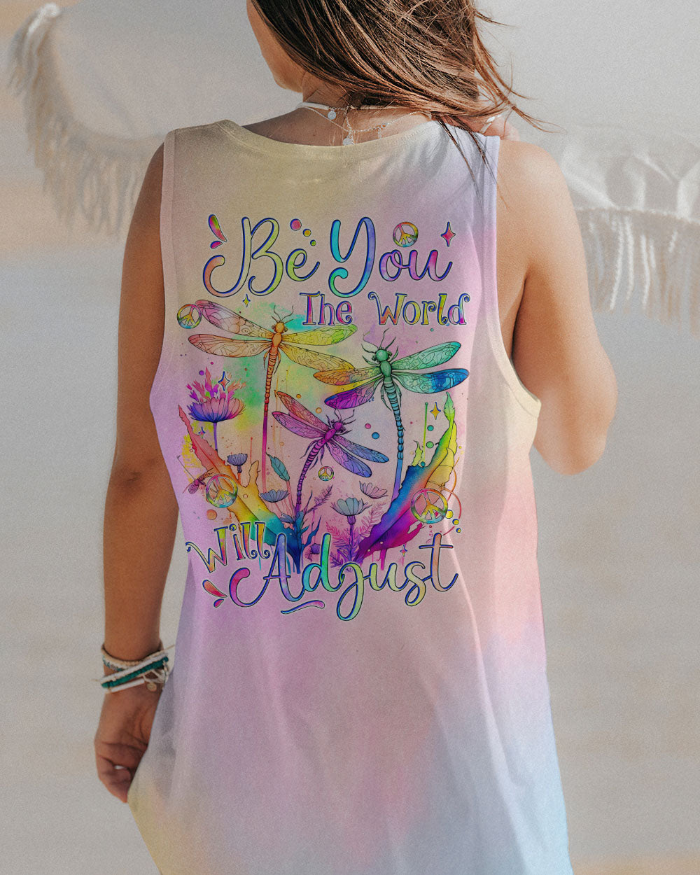 BE YOU THE WORLD WILL ADJUST DRAGONFLIES ALL OVER PRINT - TYQY2911232