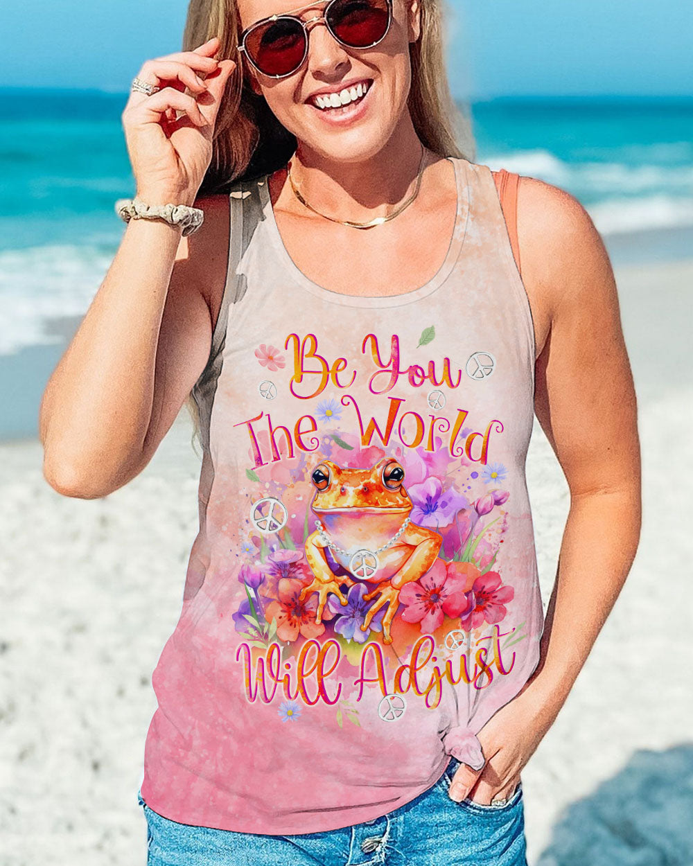 BE YOU THE WORLD WILL ADJUST FROG ALL OVER PRINT - TYQY2911233