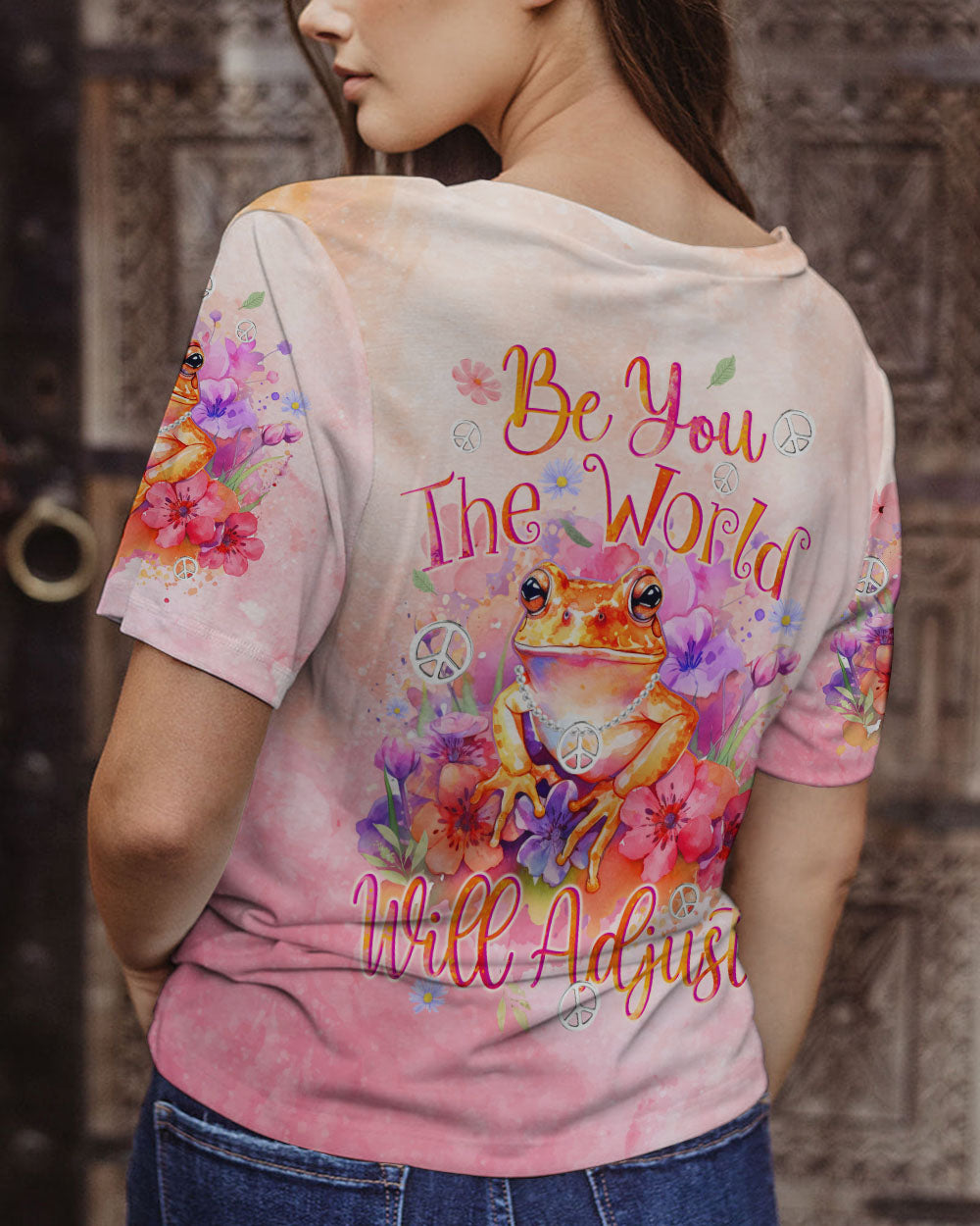 BE YOU THE WORLD WILL ADJUST FROG ALL OVER PRINT - TYQY2911233