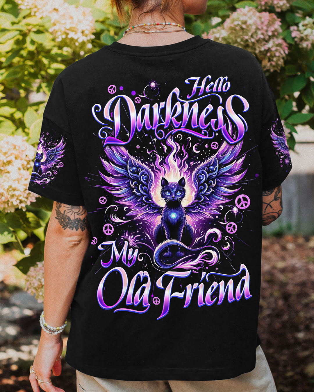 HELLO DARKNESS MY OLD FRIEND CAT ALL OVER PRINT - TYQY3005254