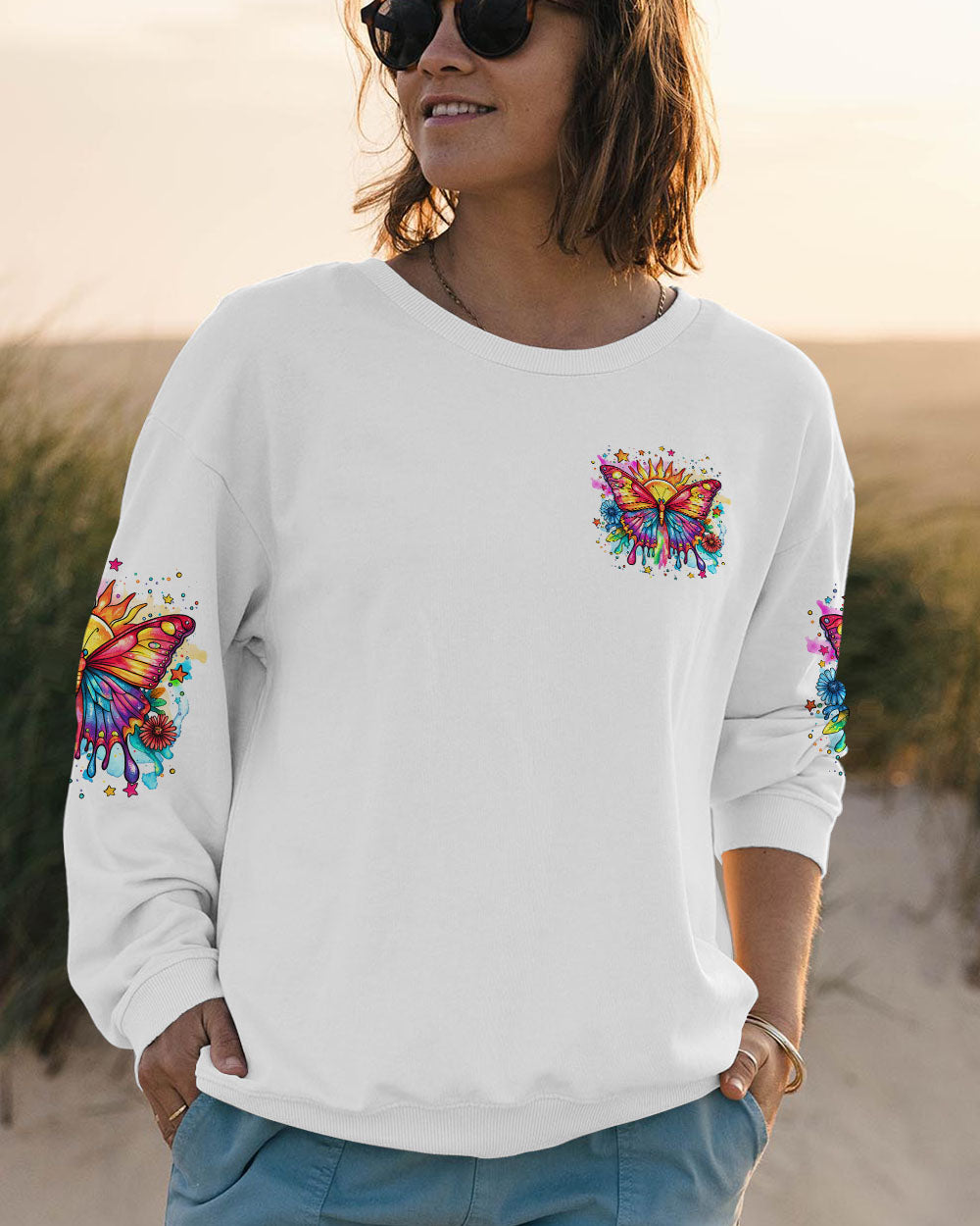 BE YOU THE WORLD WILL ADJUST BUTTERFLY ALL OVER PRINT - TYQY3008242