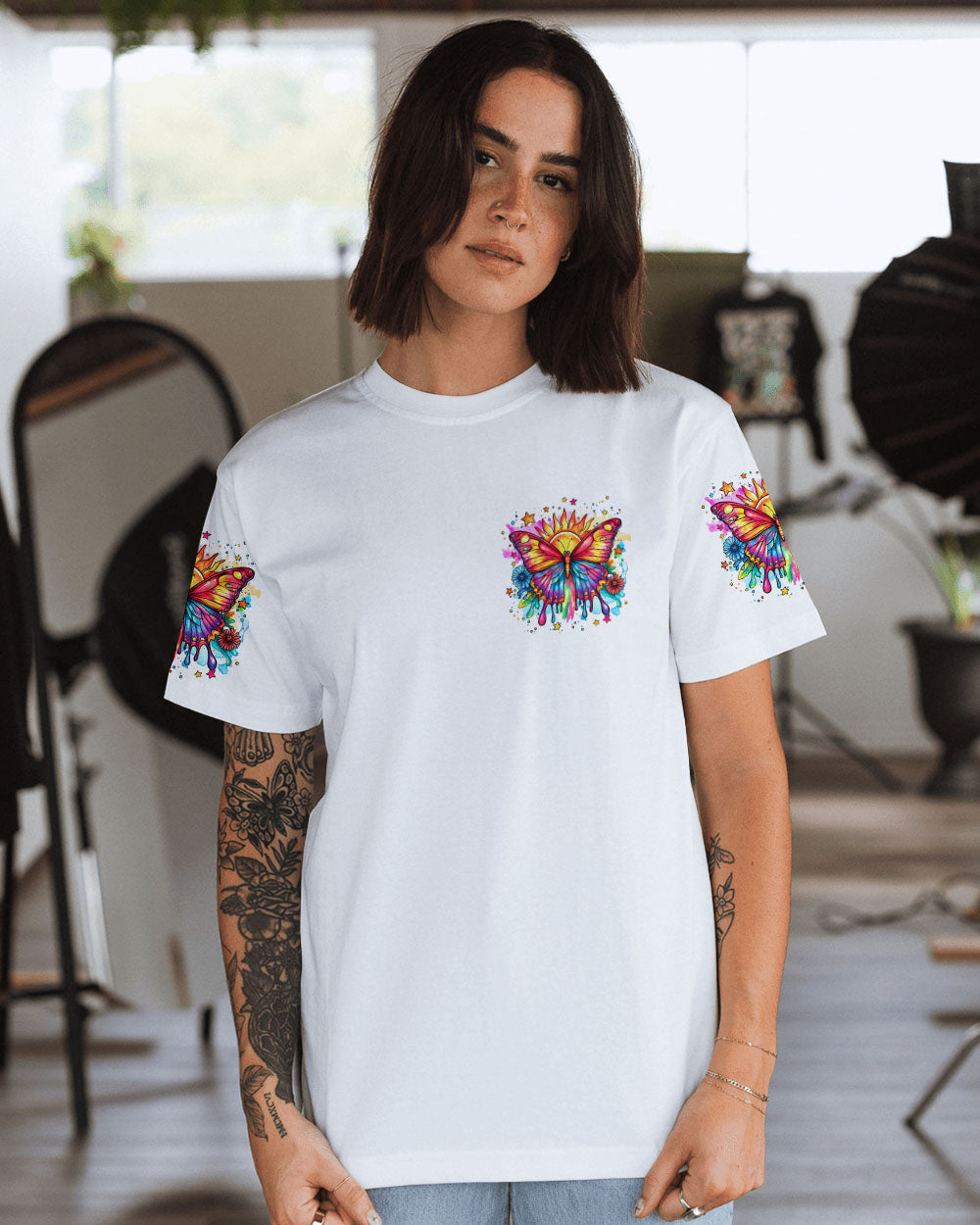 BE YOU THE WORLD WILL ADJUST BUTTERFLY ALL OVER PRINT - TYQY3008242