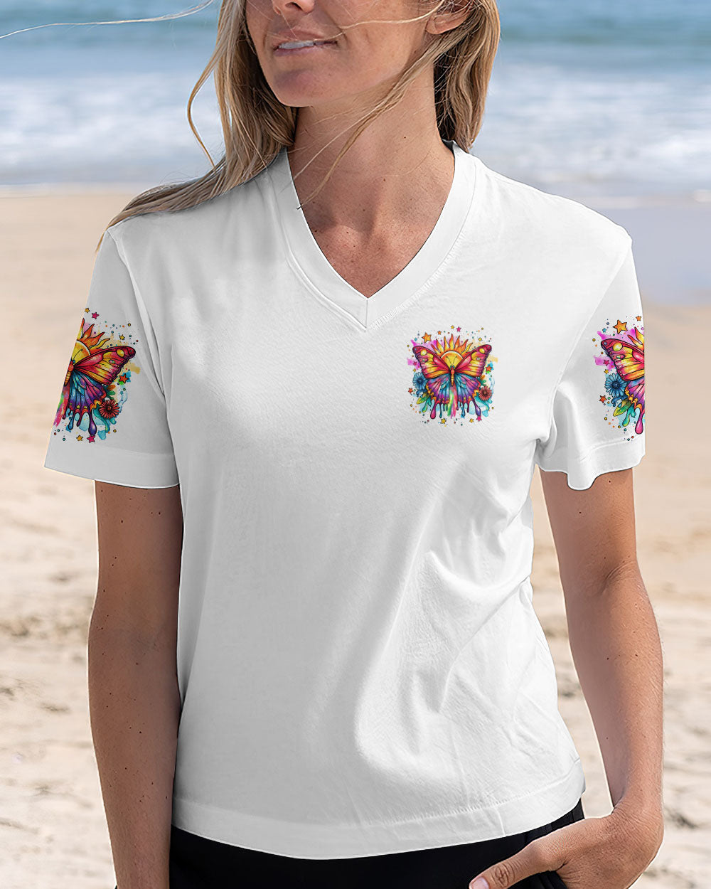 BE YOU THE WORLD WILL ADJUST BUTTERFLY ALL OVER PRINT - TYQY3008242