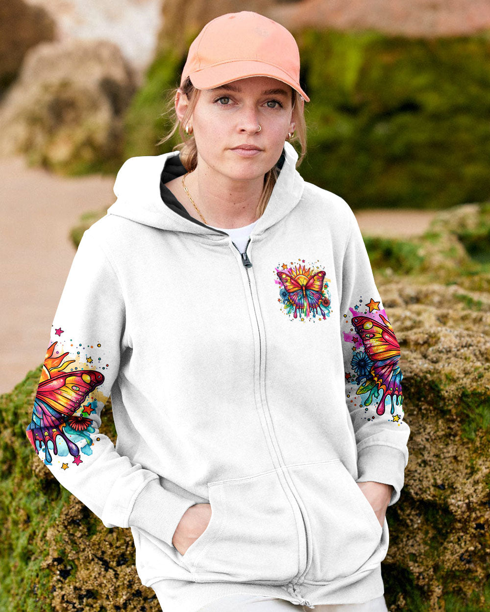 BE YOU THE WORLD WILL ADJUST BUTTERFLY ALL OVER PRINT - TYQY3008242