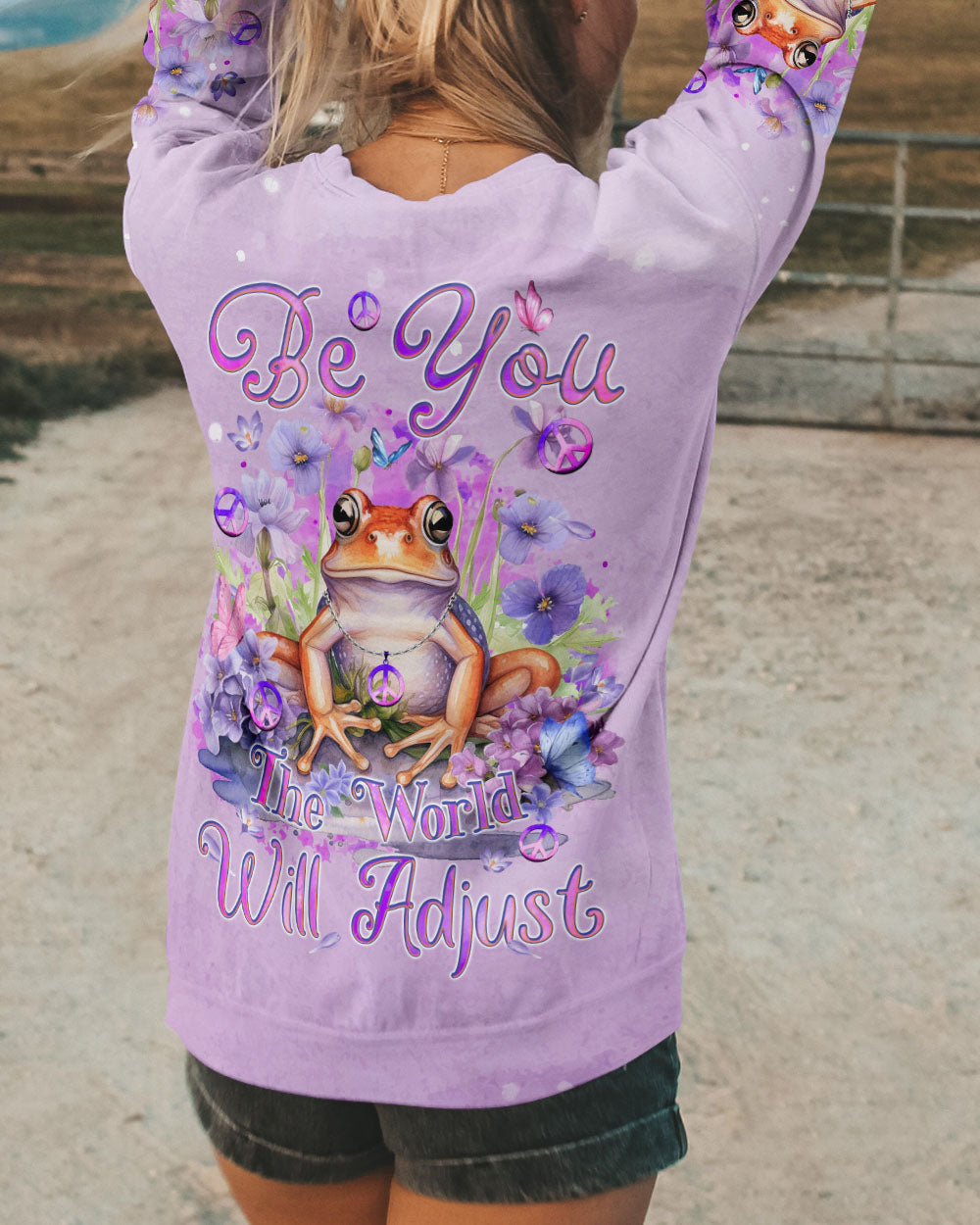 BE YOU THE WORLD WILL ADJUST FROG ALL OVER PRINT - TYQY3011233