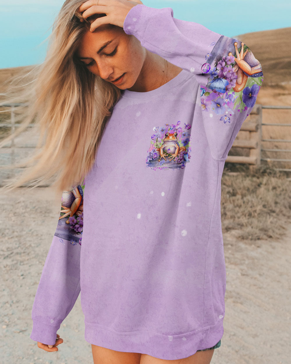 BE YOU THE WORLD WILL ADJUST FROG ALL OVER PRINT - TYQY3011233
