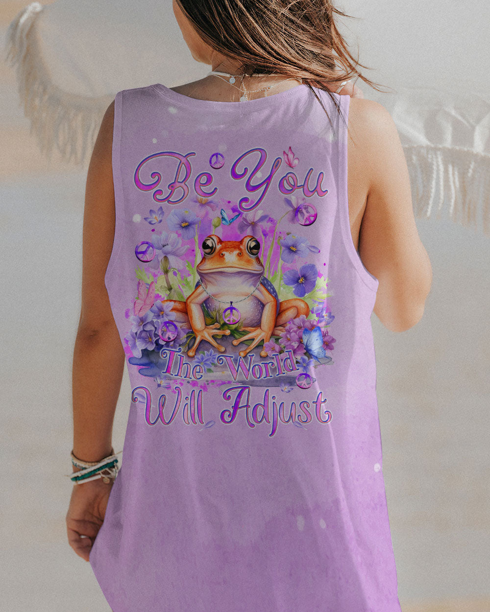 BE YOU THE WORLD WILL ADJUST FROG ALL OVER PRINT - TYQY3011233