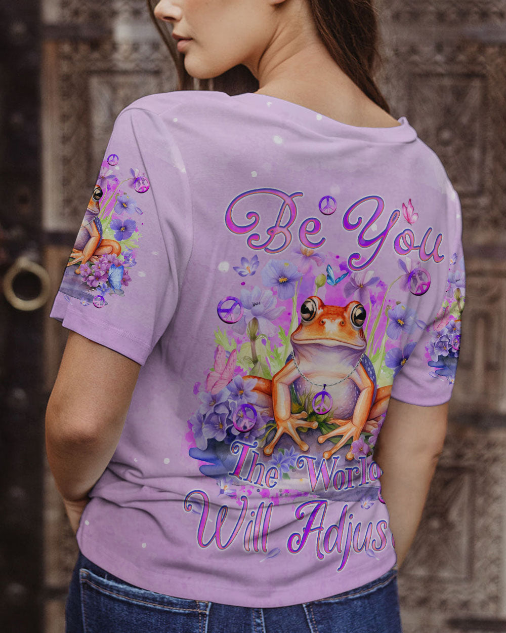BE YOU THE WORLD WILL ADJUST FROG ALL OVER PRINT - TYQY3011233