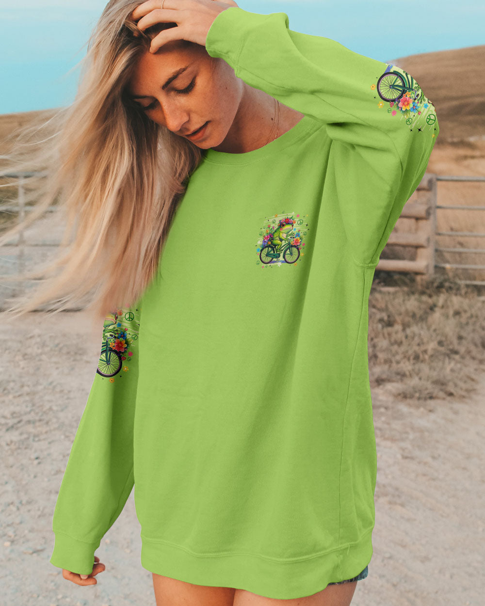 RUNNING AGAINST THE WIND FROG ALL OVER PRINT - TYQY3107251