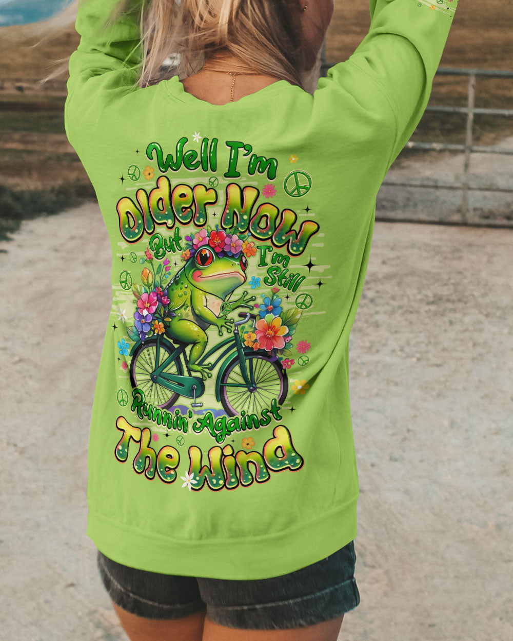 RUNNING AGAINST THE WIND FROG ALL OVER PRINT - TYQY3107251