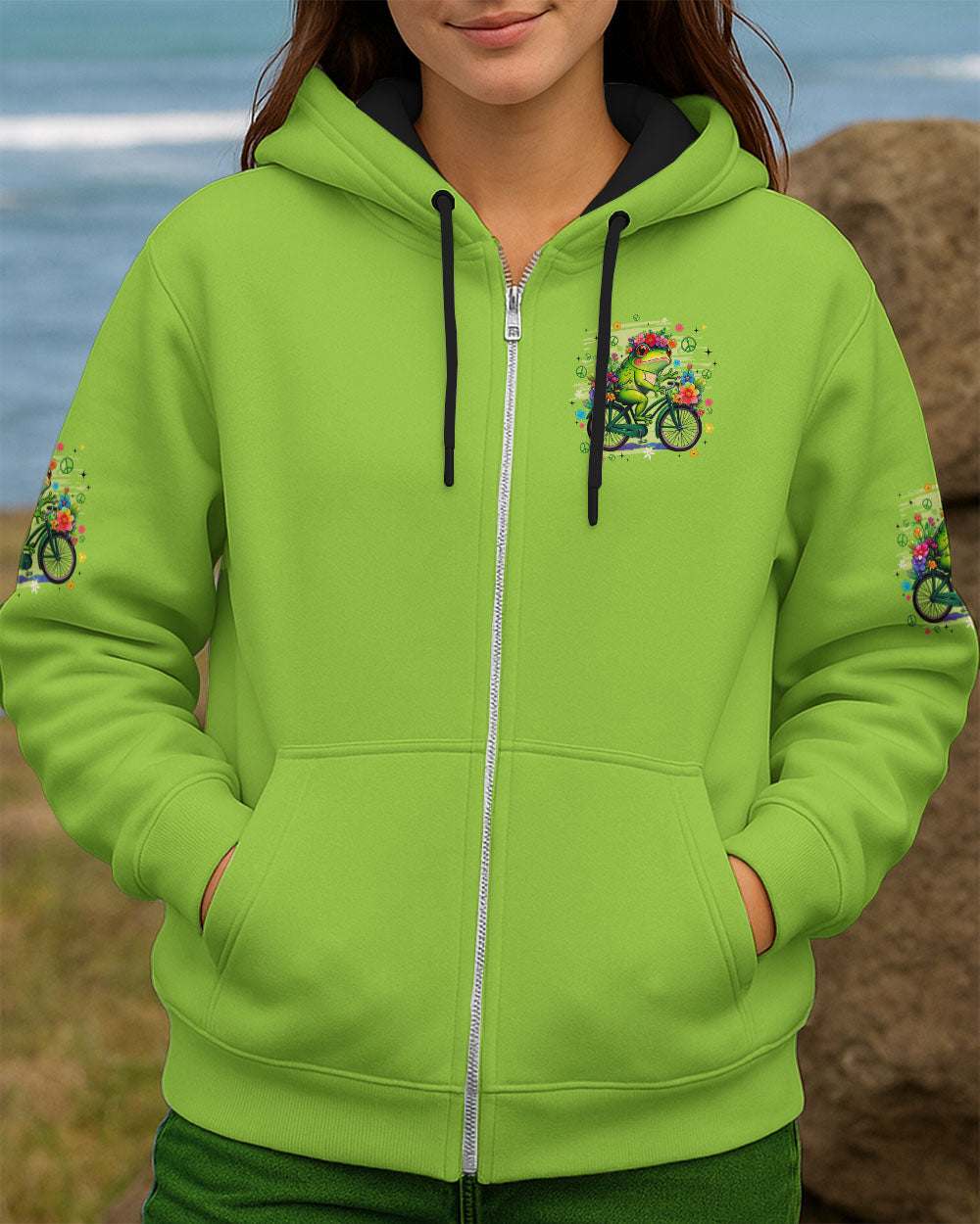 RUNNING AGAINST THE WIND FROG ALL OVER PRINT - TYQY3107251