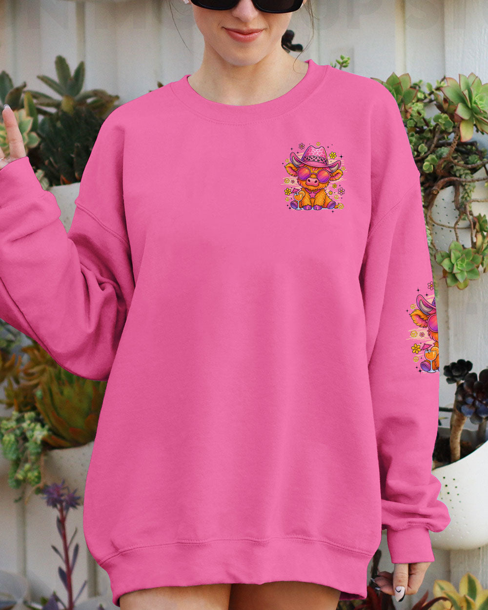 PRETTY IN PINK COW HIPPIE ALL OVER PRINT - TYQY3107253