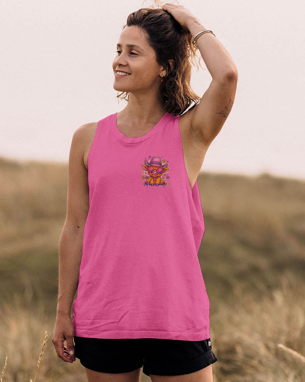 PRETTY IN PINK COW HIPPIE ALL OVER PRINT - TYQY3107253