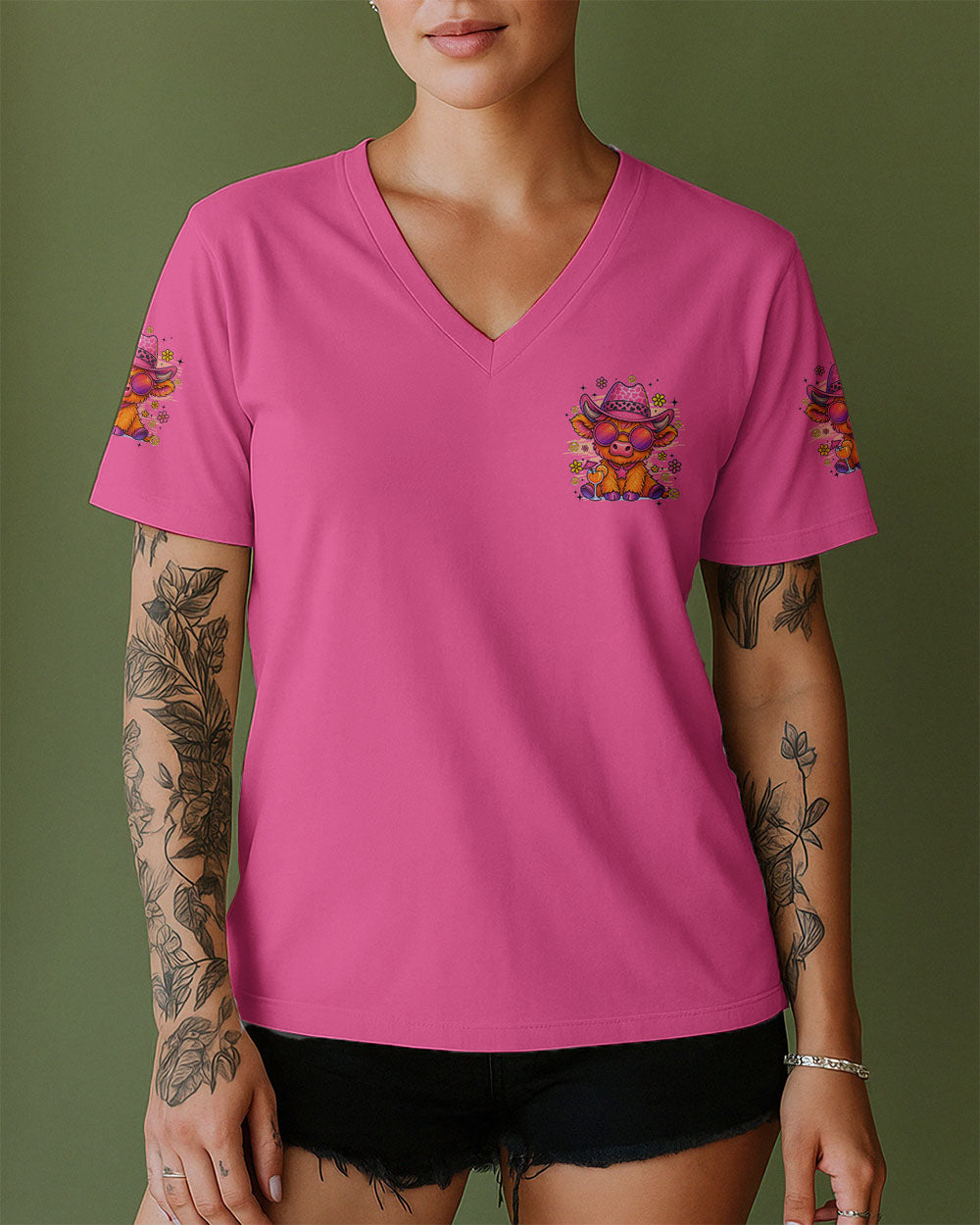 PRETTY IN PINK COW HIPPIE ALL OVER PRINT - TYQY3107253