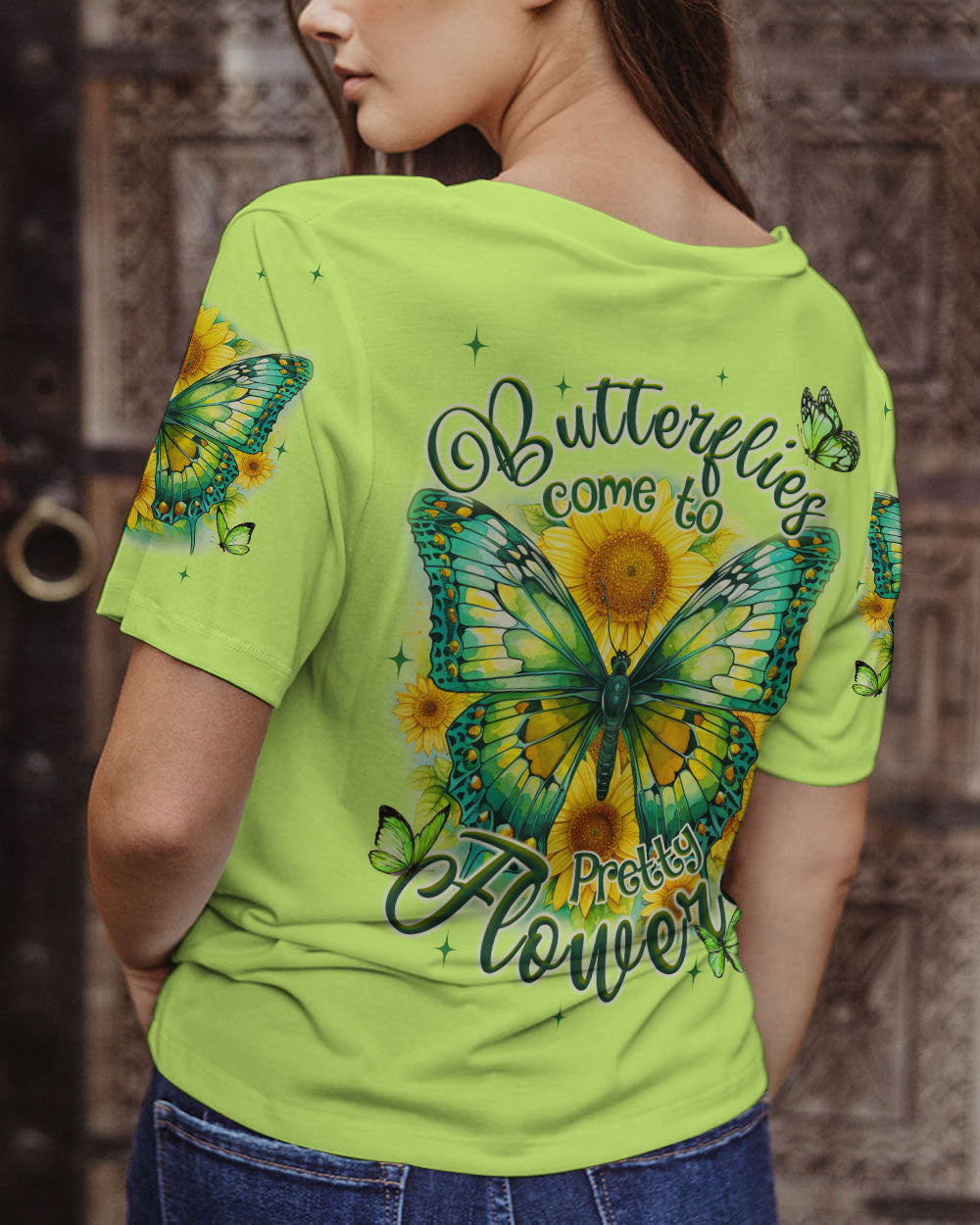 PRETTY FLOWERS BUTTERFLY ALL OVER PRINT - TYQY3108232