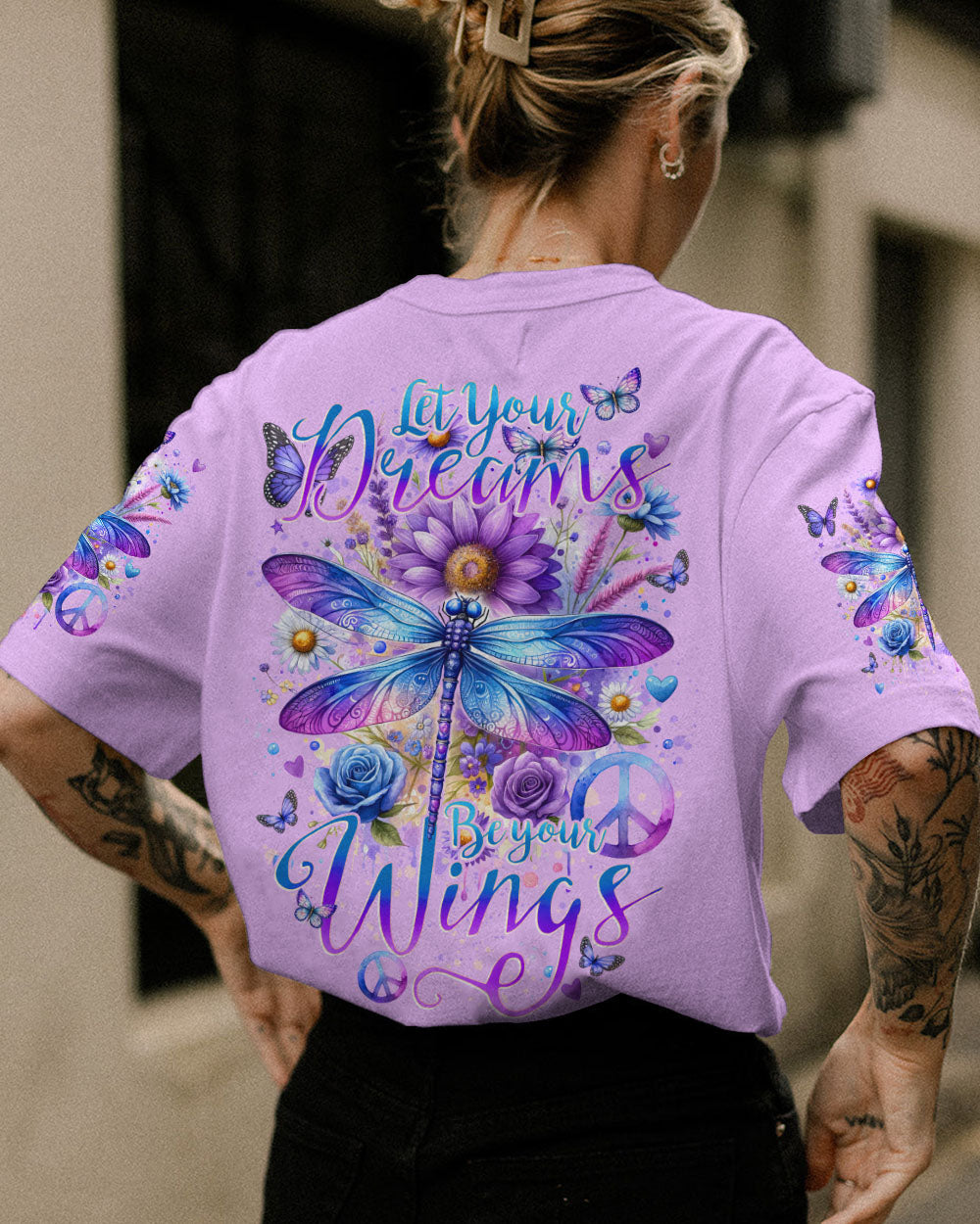 LET YOUR DREAMS BE YOUR WINGS DRAGONFLY ALL OVER PRINT - TYTD0201242