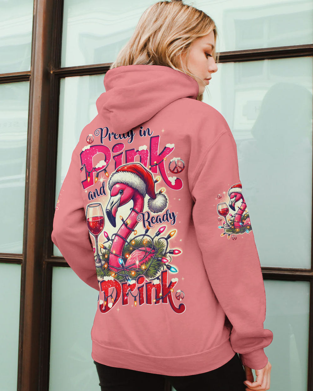 PRETTY IN PINK FLAMINGO CHRISTMAS ALL OVER PRINT - TYTD0210243