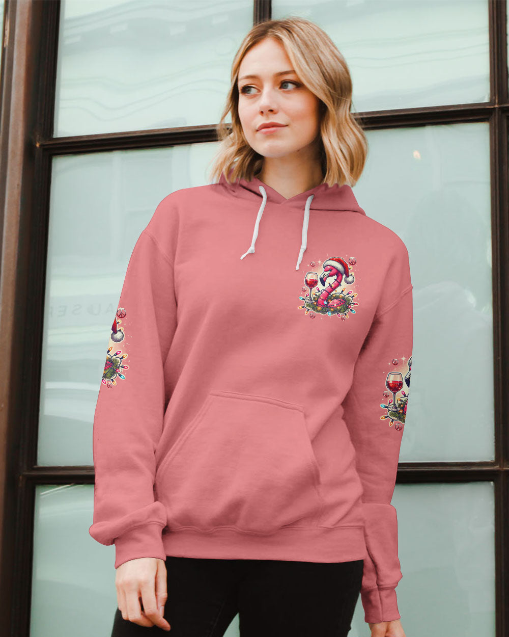 PRETTY IN PINK FLAMINGO CHRISTMAS ALL OVER PRINT - TYTD0210243