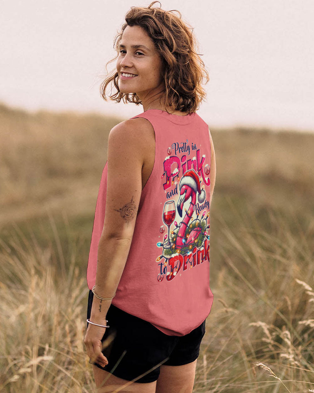 PRETTY IN PINK FLAMINGO CHRISTMAS ALL OVER PRINT - TYTD0210243