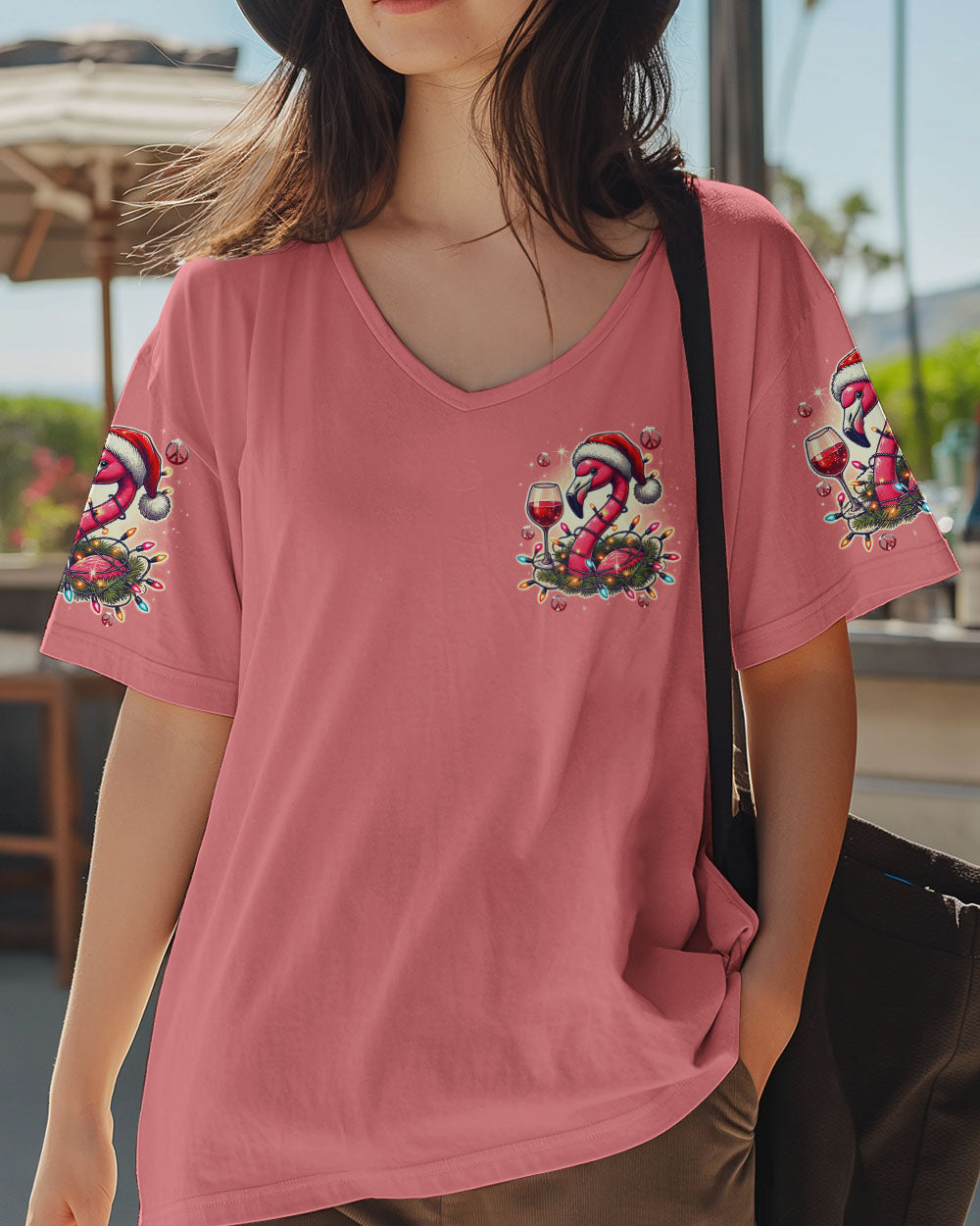 PRETTY IN PINK FLAMINGO CHRISTMAS ALL OVER PRINT - TYTD0210243