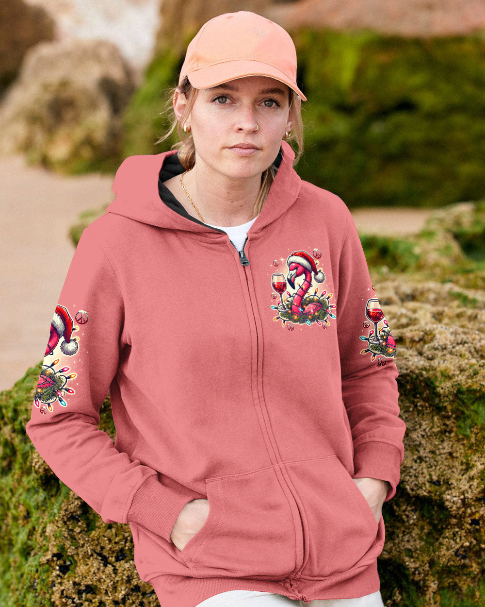 PRETTY IN PINK FLAMINGO CHRISTMAS ALL OVER PRINT - TYTD0210243