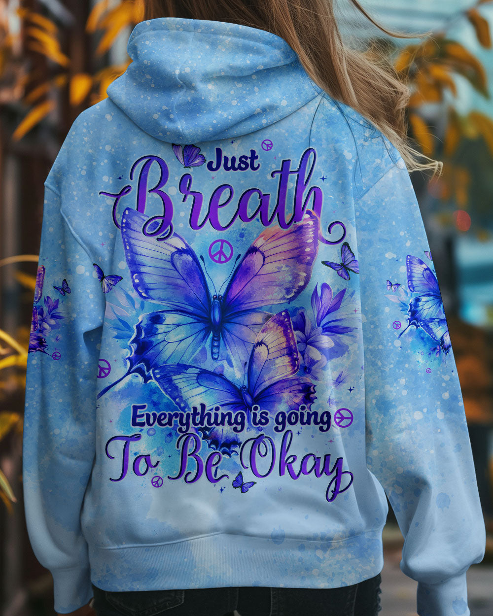 JUST BREATHE BUTTERFLIES ALL OVER PRINT - TYTD0302251