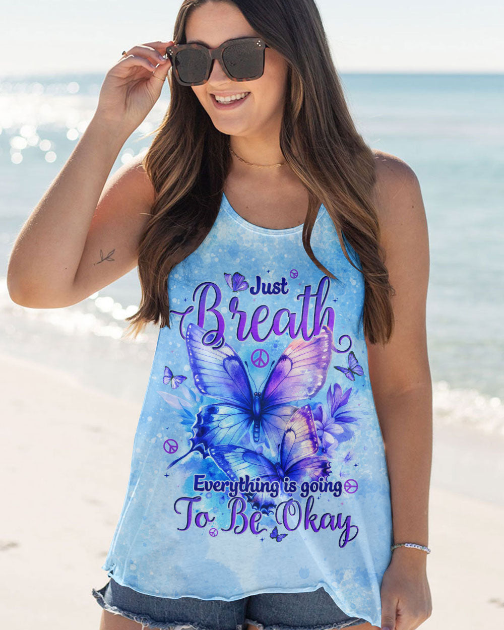 JUST BREATHE BUTTERFLIES ALL OVER PRINT - TYTD0302251
