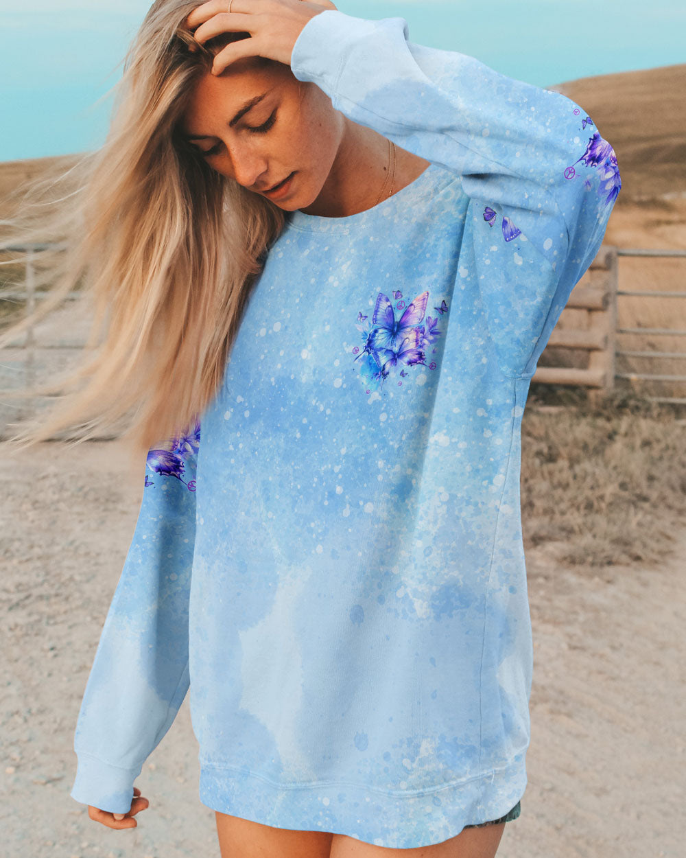 JUST BREATHE BUTTERFLIES ALL OVER PRINT - TYTD0302251